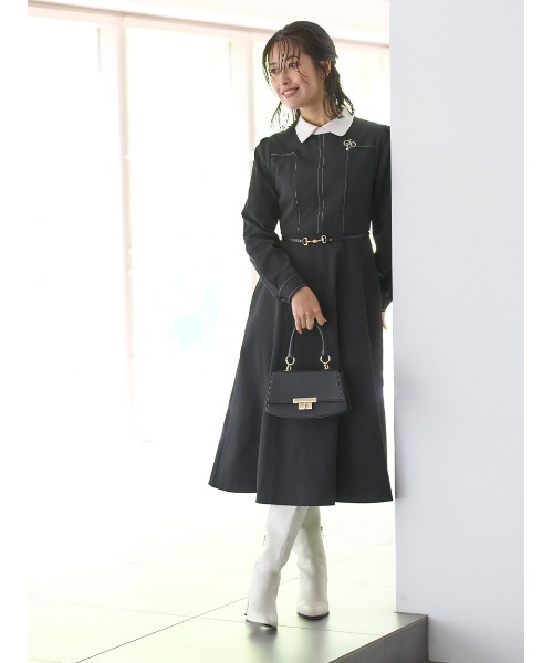 CELFORD（セルフォード）の「ビットベルト付きフレアワンピース