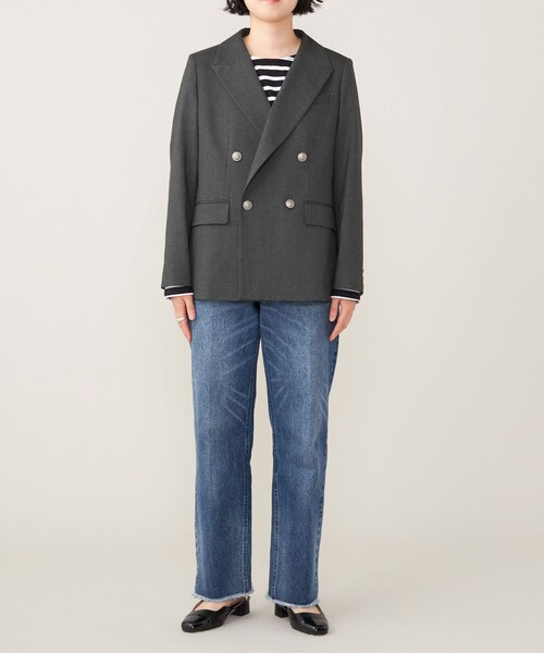 quaranciel:〈洗濯機可能〉ハンサム ダブルブレスト ブレザー