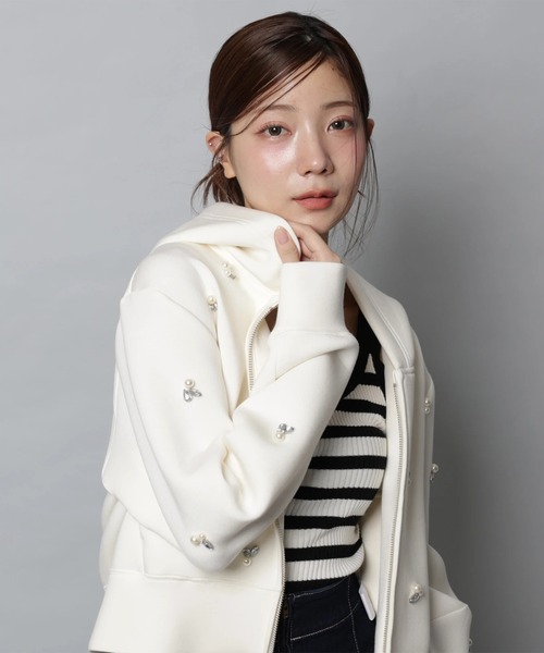 キラキラビジューパーカー（Tシャツ/カットソー）｜Apuweiser-riche