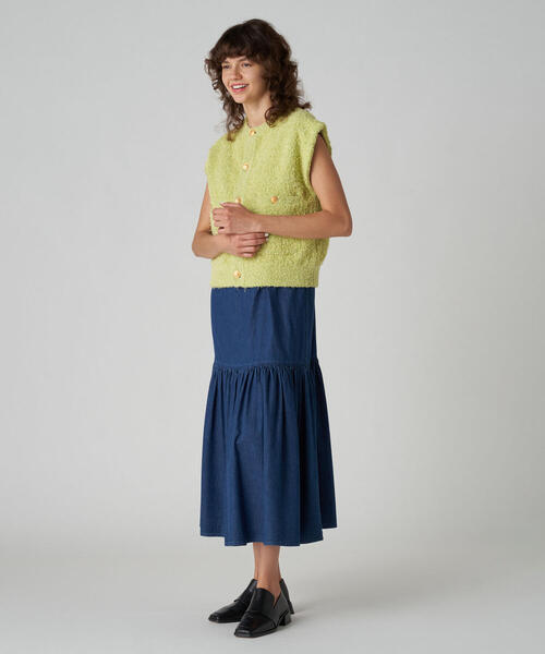 MACPHEE（マカフィー）の「ツイーディーラッフル クルーネックジレ