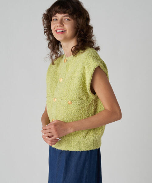 MACPHEE（マカフィー）の「ツイーディーラッフル クルーネックジレ