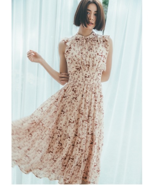 SNIDEL（スナイデル）の「プリントプリーツワンピース（ワンピース