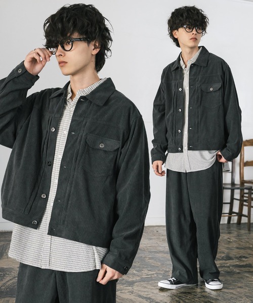 セール】【セットアップ】コーデュロイ1stショートジャケット/短丈