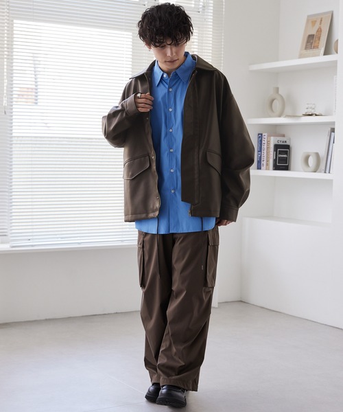 オーバーサイズドローコード比翼ブルゾン MONO-MART│MONO-MART