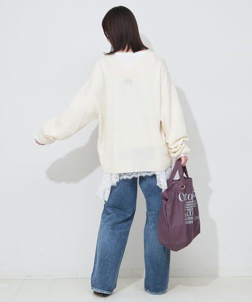 WEB限定/追加6》レースコンビカットソー（Tシャツ/カットソー）｜SLOBE