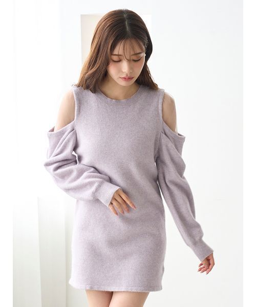 セール】シースルーショルダーニットワンピース（ワンピース）｜SNIDEL