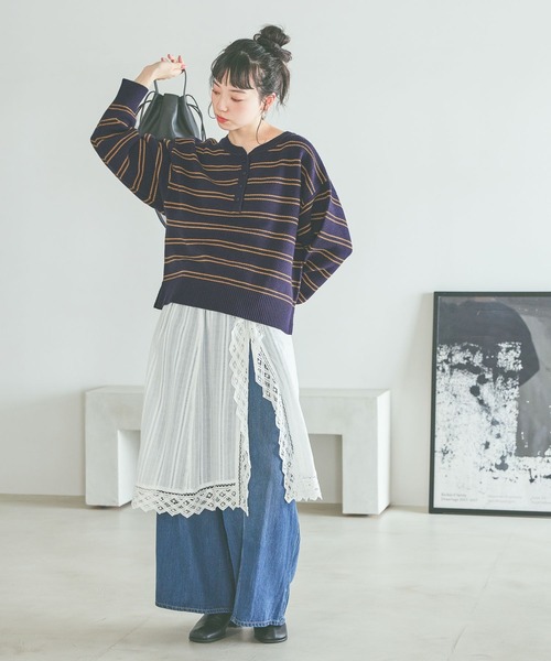 niko and（ニコアンド）の「2WAYバテンフリルキャミスカート