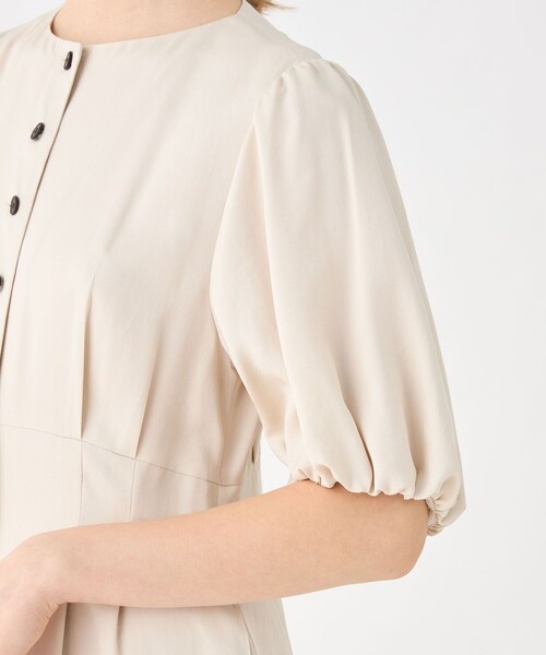 セール】セルロースツイル パフスリーブオールインワン（つなぎ