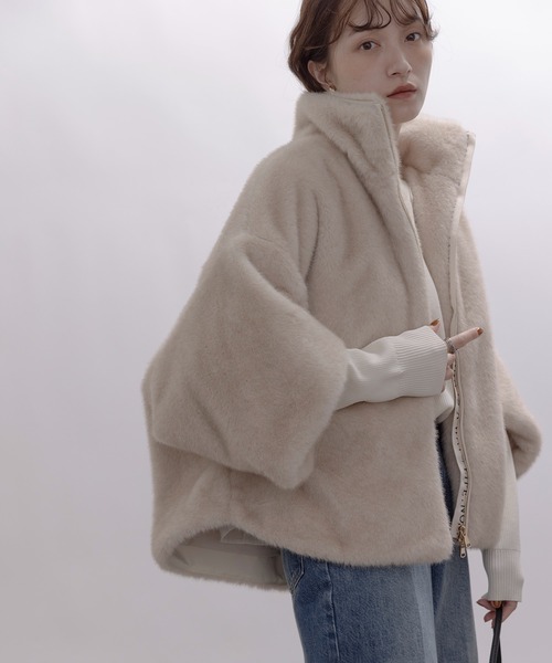 ミンクファー スタンドネックショートコート（その他アウター）｜Eimee