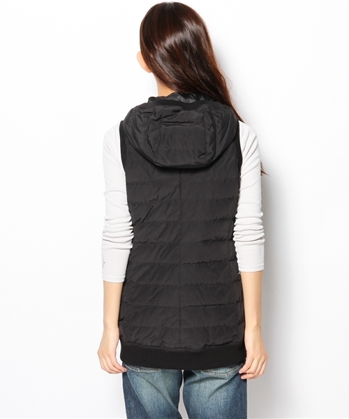 PLST（プラステ）の「フード付ロングダウンベスト（ダウンベスト