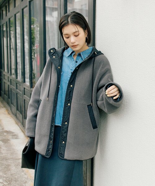 感動の軽さ】【最高気温5度の寒い日に！】フードボアコート（その他