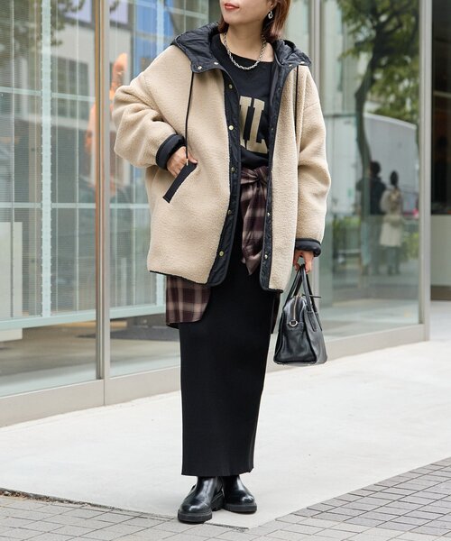 感動の軽さ】【最高気温5度の寒い日に！】フードボアコート（その他