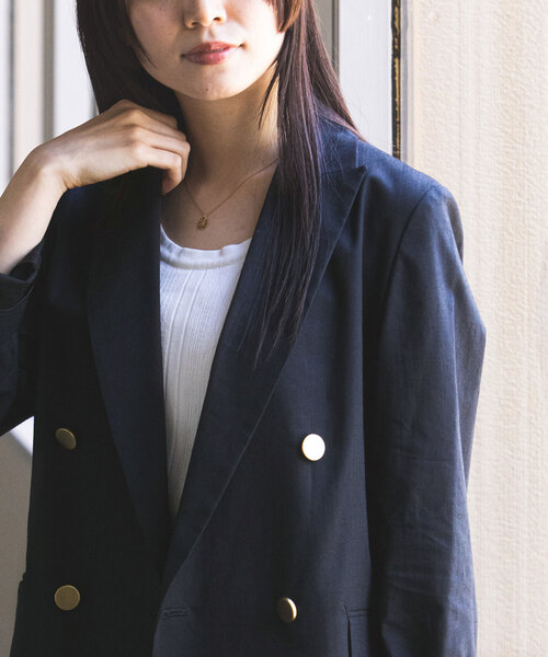 Noble（ノーブル）の「《追加》麻ストレッチピークドラペルダブル