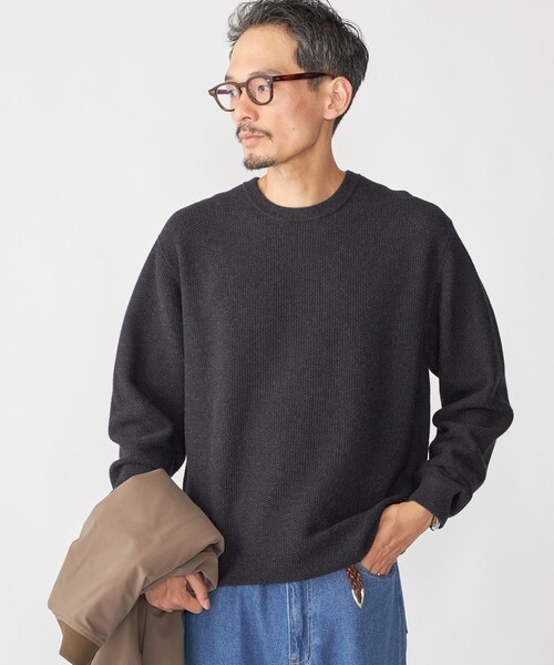 セール】SHIPS:〈手洗い可能〉TEXBRID(R) コットン ウール ピケ クルー