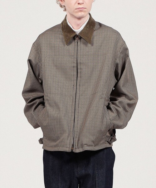 シャルロッテ⭐︎DOUDOU 異素材切替チェック柄ブルゾン 定価1.7万円