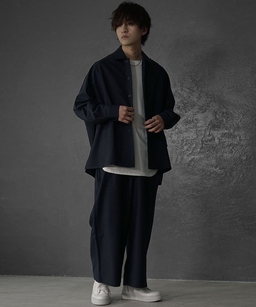 MinoriTY】落ち感ドルマンシャツセットアップ ワイドパンツ メンズ