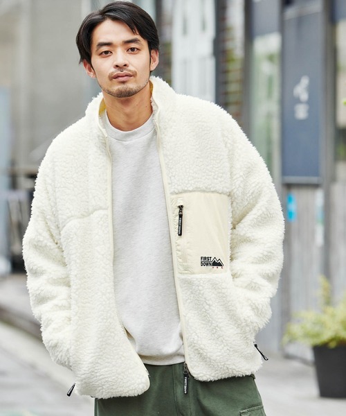 FIRST DOWN/ファーストダウン】ボアフリーススタンドカラーブルゾン