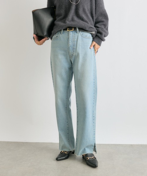 リヴドロワ 【MONN.:. (モン)】？フレアデニム ブルー スリット RIVE