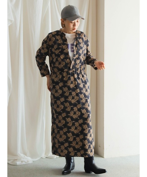 ドットフラワー スタンドネックワンピース | NOMBRE IMPAIR