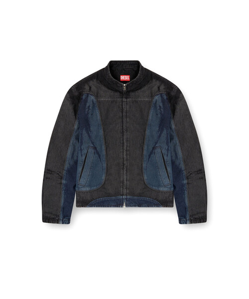 DIESEL（ディーゼル）の「メンズ ジップアップ ブラックデニムブルゾン