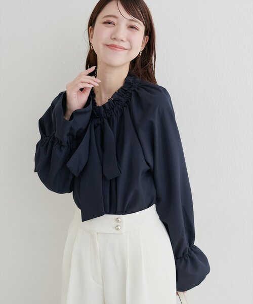 セール】2WAYリボン衿ブラウス（シャツ/ブラウス）｜natural couture