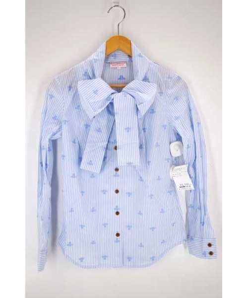 Vivienne Westwood 丸襟 オーブ柄 ストライプ 長袖シャツ 3 美品