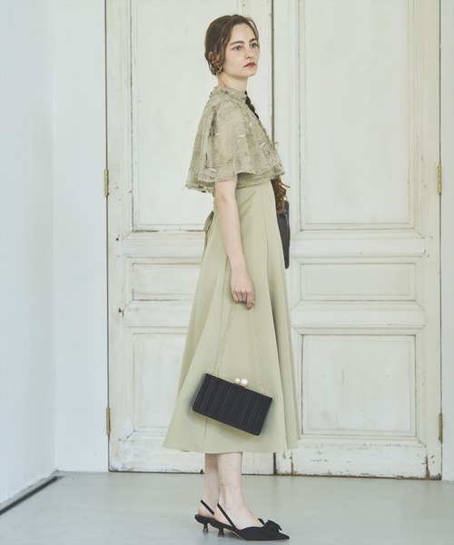 ラメフラワーチュールレイヤードドレス（ドレス）｜AND COUTURE