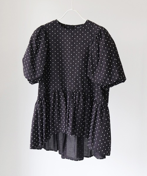 TSURU by MARIKO OIKAWA ドット柄半袖トップス36 黒