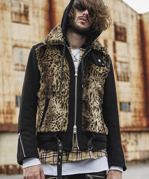 NO ID.（ノーアイディ）の「mj5961-ウール×フェイクファーグリズリー