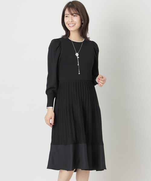 セール】レーヨンナイロンコンビ ニットワンピース（ワンピース）｜TO