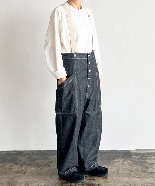 HARVESTY/ハーベスティー DENIM SUSPENDER GARDEN PANTSデニム