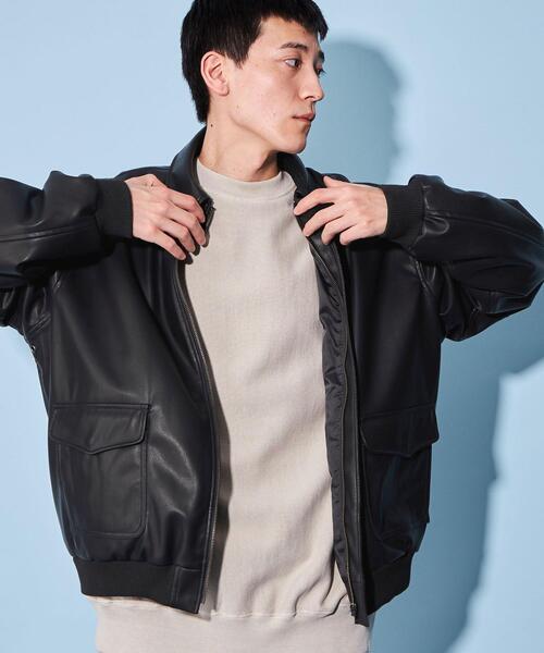 CITEN（シテン）の「＜CITEN＞フェイクレザー ブルゾン（ブルゾン