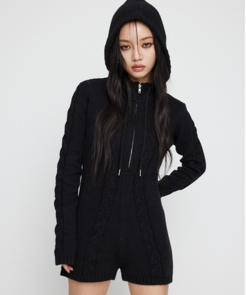 LAGUA GEM（ラグアジェム）の「CABLE ニットロンパース（つなぎ