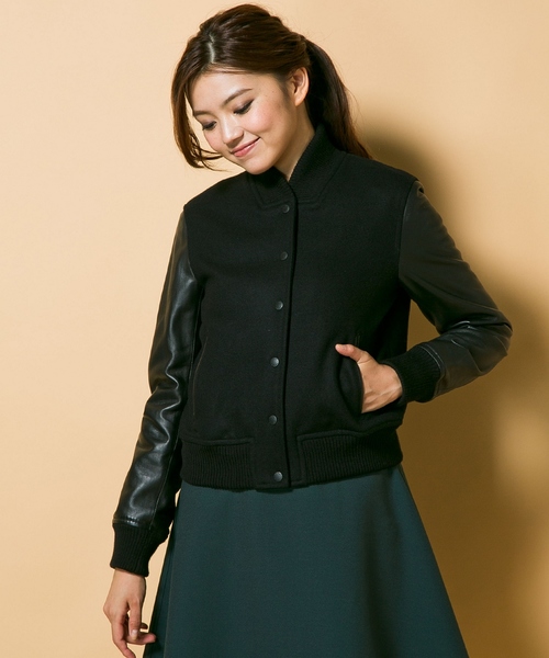 23区（ニジュウサンク）の「ラムレザーコンビジャケット（スタジャン