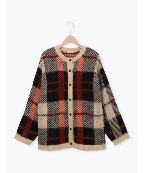 セール】シャギーチェック柄カーディガン（カーディガン/ボレロ