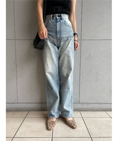 MOUSSY（マウジー）の「HW DAMAGE LOOSE STRAIGHT（デニムパンツ