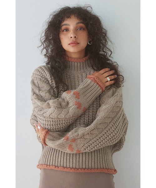 ALEXIA STAM（アリシアスタン）の「Heart Knit Top/ ハートニット