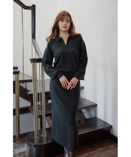 Serene Collared Knit Dress（ワンピース）｜Her lip to（ハーリップ