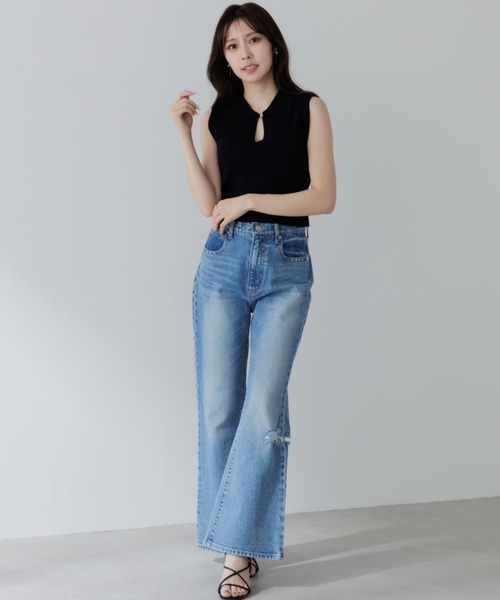 SENEE（セニー）の「high waist flare denim（ハイウエストフレア