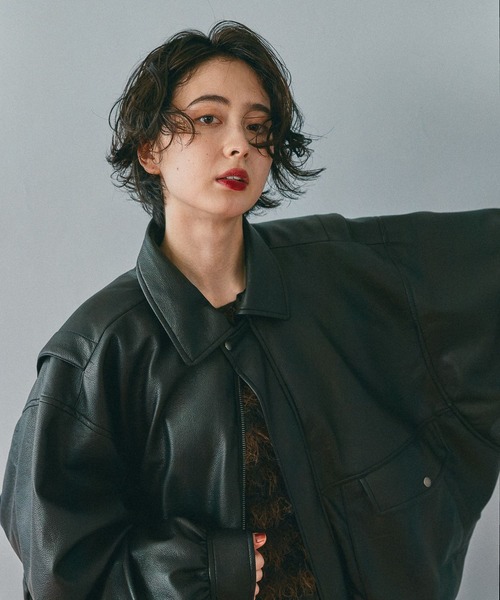 niko and（ニコアンド）の「フェイクレザー2WAYアソートブルゾン