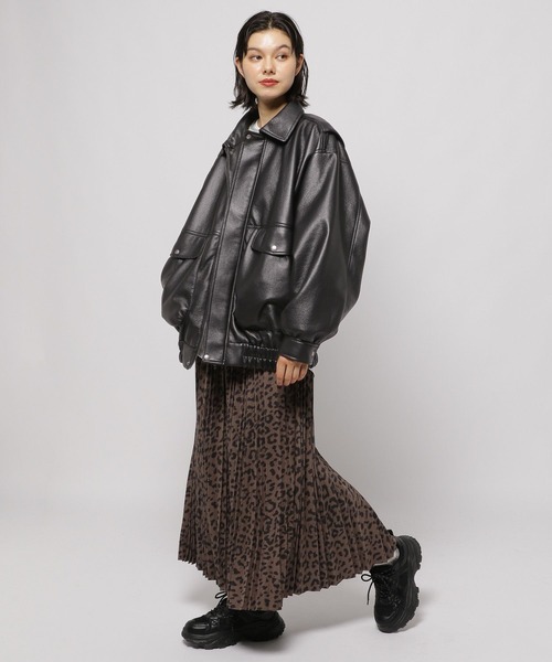 niko and（ニコアンド）の「フェイクレザー2WAYアソートブルゾン