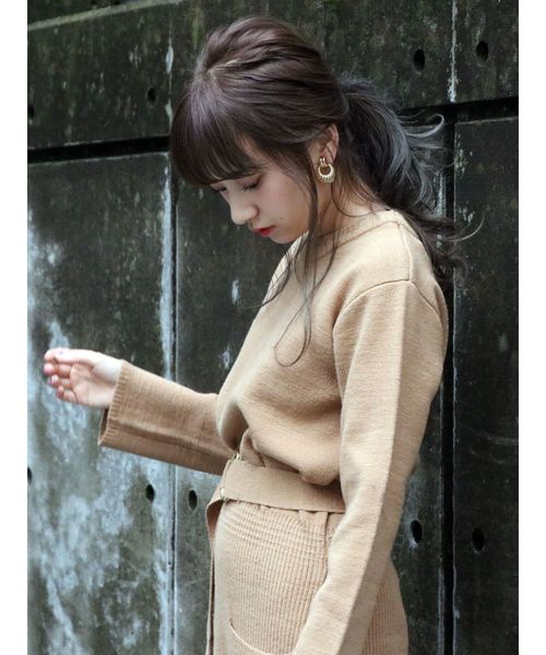 dazzlin（ダズリン）の「ベルト付ニットロングワンピース（ワンピース