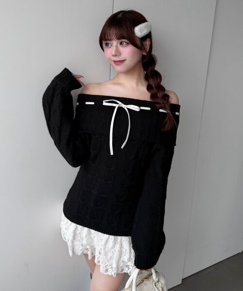 セール】【インフルエンサー企画】YUI girly cable one-piece