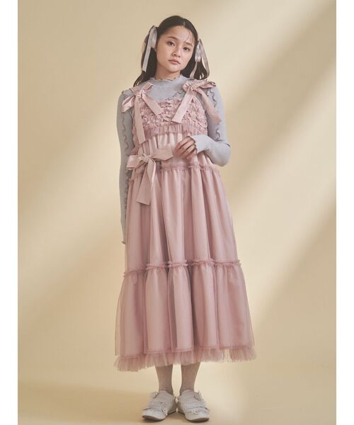 チュールリボンキャミワンピース（ワンピース）｜merry jenny（メリー