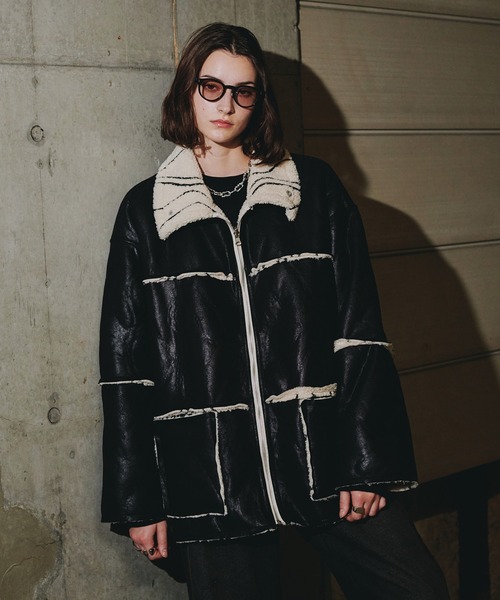 セール】REVERSIBLE FAKE MOUTON BOA JACKET/リバーシブルフェイク