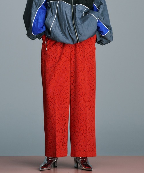 セール】Flocky Lace Pants/フロッキーレースパンツ【MAISON SPECIAL