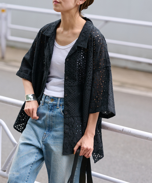 FRAMeWORK（フレームワーク）の「カットワーク刺繍半袖シャツ（シャツ