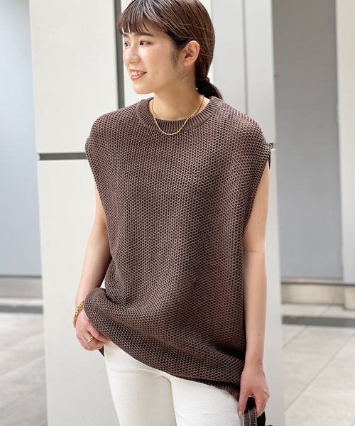 セール】【walenode / ウェルノード 】ストローヤーンニットベスト