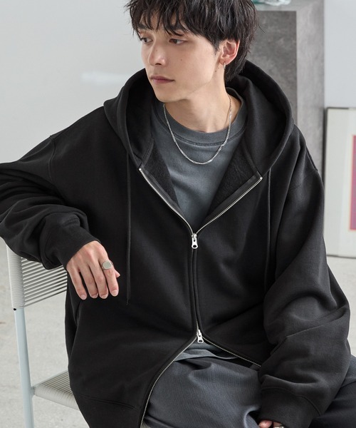 セール】ヘビーウェイトルーズベーシックフルジップパーカー（パーカー