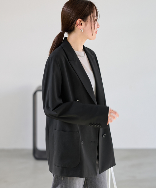 FRAMeWORK 2025フレームワーク ダブルジャケット 黒 テーラード